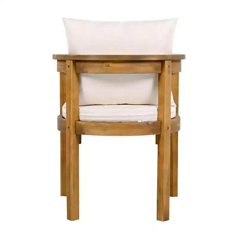Christopher Knight Home Jada Ensemble de salle à manger d'extérieur 7 pièces en bois d'acacia à lattes ouvertes avec coussins