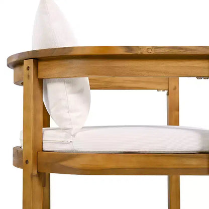 Christopher Knight Home Jada Ensemble de salle à manger d'extérieur 7 pièces en bois d'acacia à lattes ouvertes avec coussins