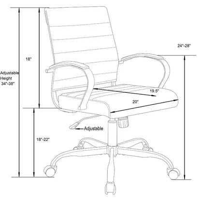 HomeStock 35 in.H Adjustable Height Black Cushion Seat Material with Casters/Wheels Office Chairs