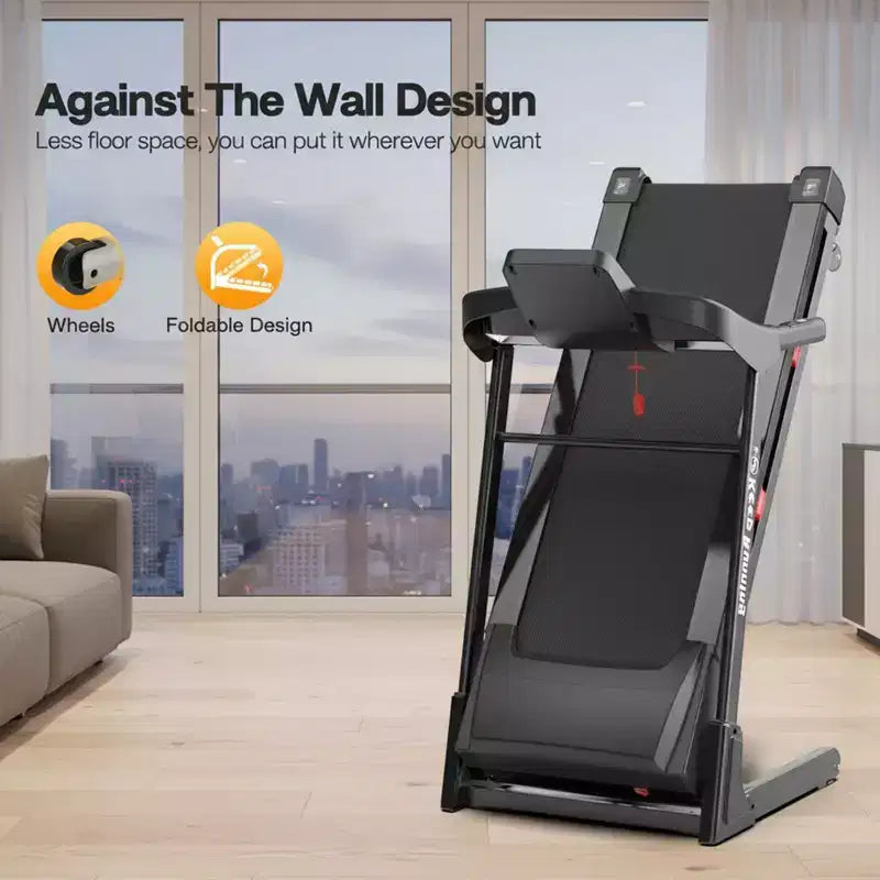 3.5HP Foldable Electric Treadmill for Home with Auto Incline, Shock Absorption, Pulse Sensor, Bluetooth Speaker & FITSHOW App