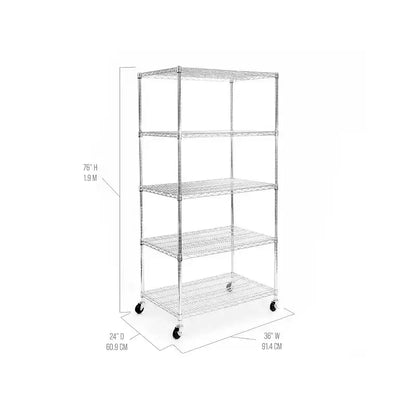 Étagère en fil d'acier NSF UltraDurable à 5 niveaux Seville Classics, 91 cm l x 61 cm P x 190,5 cm H