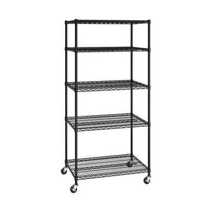 Seville Classics UltraDurable 5-Tier NSF Steel Wire Shelving Unit, 36 W x 24 D x 75 H