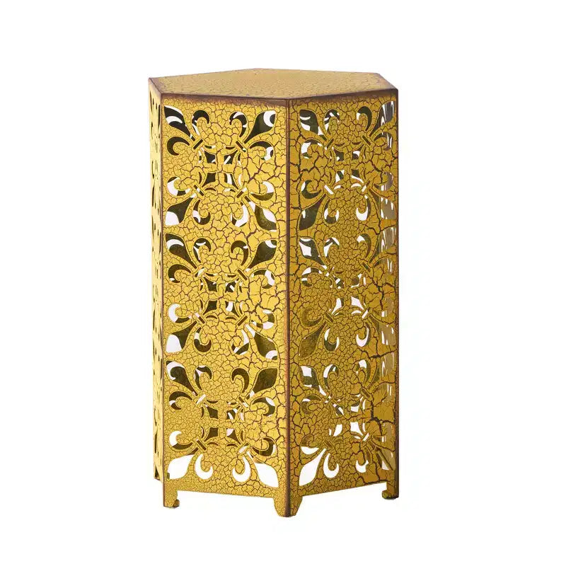 Table d'appoint de salon en fer, table d'appoint d'extérieur, table d'appoint de patio hexagonale moderne,