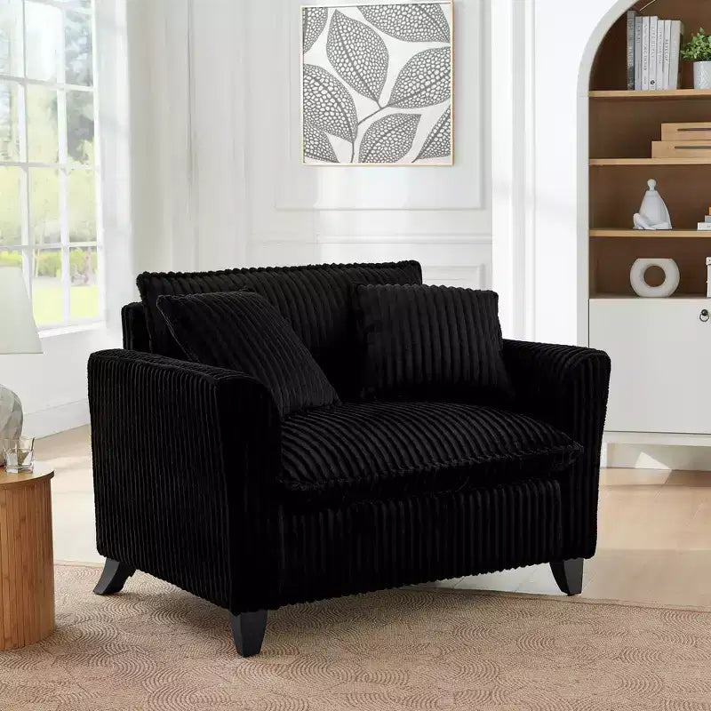 Fauteuil simple EHMKNP en peluche avec coussin moelleux, dossier et accoudoirs | Parfait pour le salon et la chambre à coucher