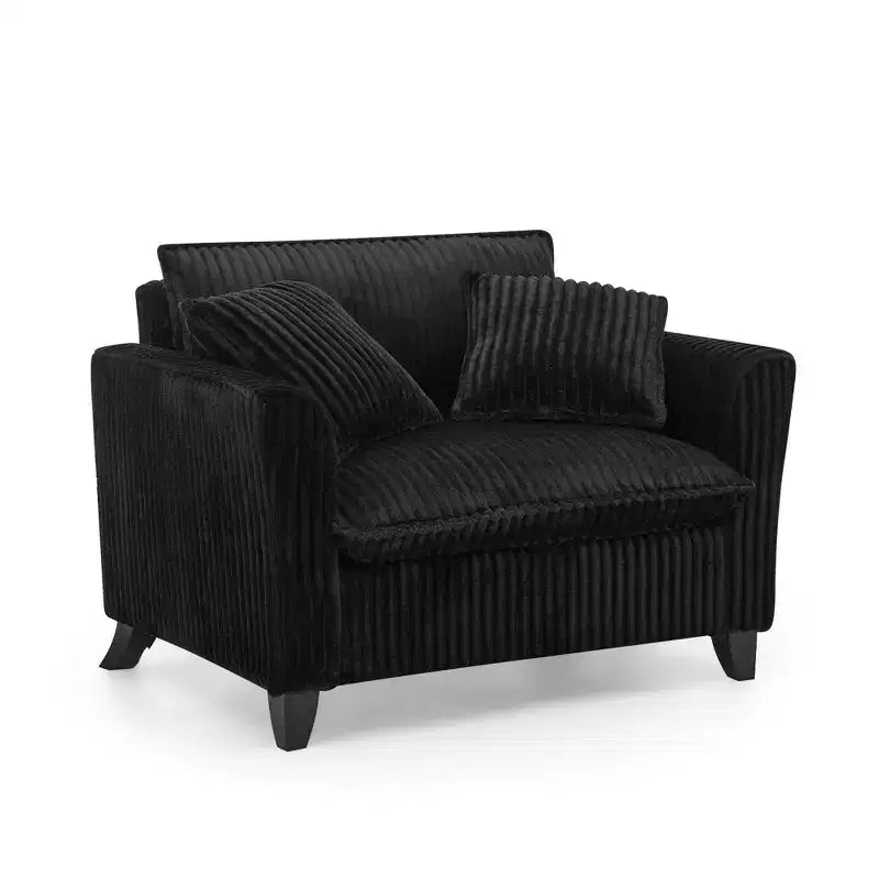 Fauteuil simple EHMKNP en peluche avec coussin moelleux, dossier et accoudoirs | Parfait pour le salon et la chambre à coucher