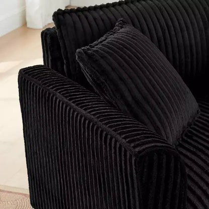 Fauteuil simple EHMKNP en peluche avec coussin moelleux, dossier et accoudoirs | Parfait pour le salon et la chambre à coucher