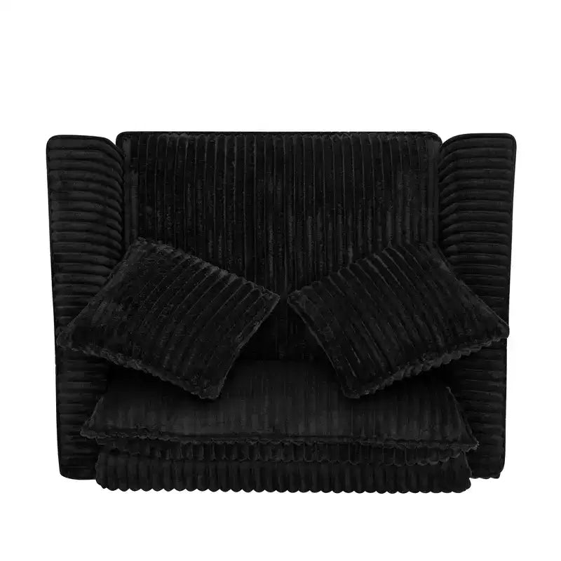 Fauteuil simple EHMKNP en peluche avec coussin moelleux, dossier et accoudoirs | Parfait pour le salon et la chambre à coucher