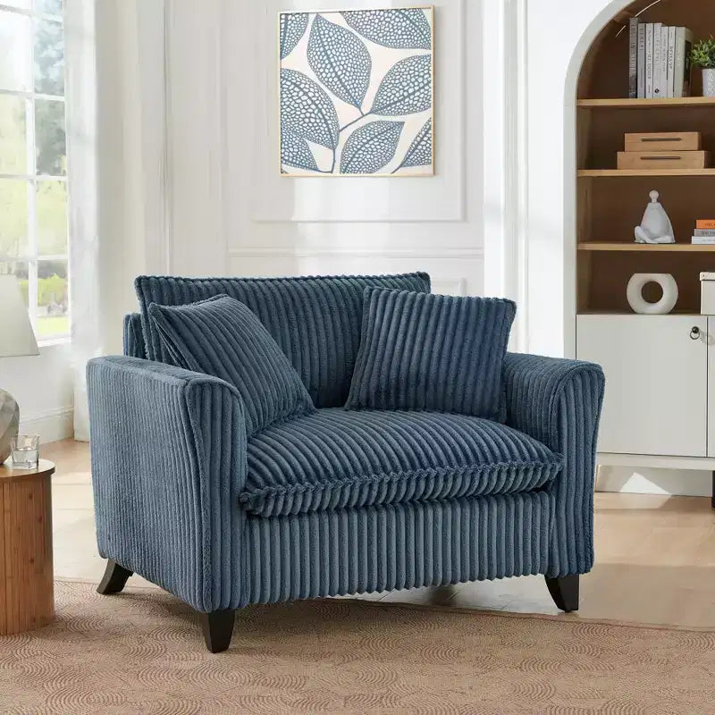Fauteuil simple EHMKNP en peluche avec coussin moelleux, dossier et accoudoirs | Parfait pour le salon et la chambre à coucher