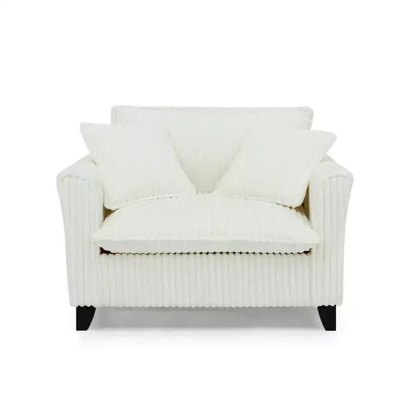Fauteuil simple EHMKNP en peluche avec coussin moelleux, dossier et accoudoirs | Parfait pour le salon et la chambre à coucher