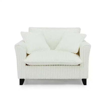 Fauteuil simple EHMKNP en peluche avec coussin moelleux, dossier et accoudoirs | Parfait pour le salon et la chambre à coucher