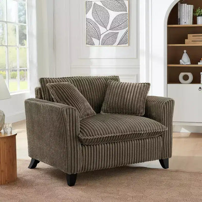 Fauteuil simple EHMKNP en peluche avec coussin moelleux, dossier et accoudoirs | Parfait pour le salon et la chambre à coucher