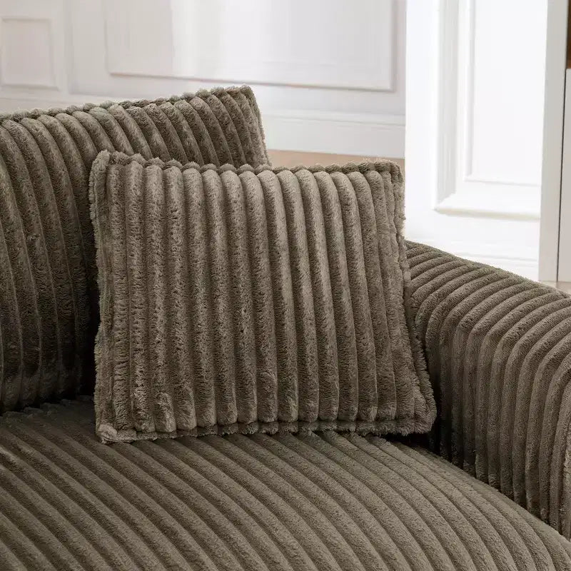 Fauteuil simple EHMKNP en peluche avec coussin moelleux, dossier et accoudoirs | Parfait pour le salon et la chambre à coucher