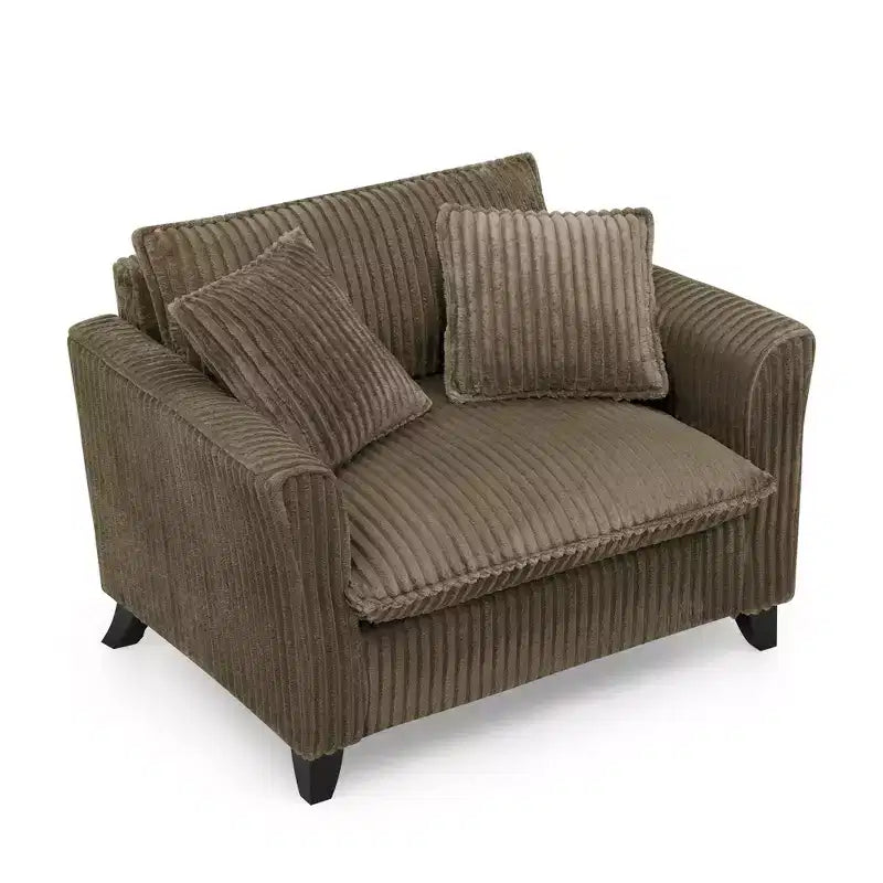 Fauteuil simple EHMKNP en peluche avec coussin moelleux, dossier et accoudoirs | Parfait pour le salon et la chambre à coucher