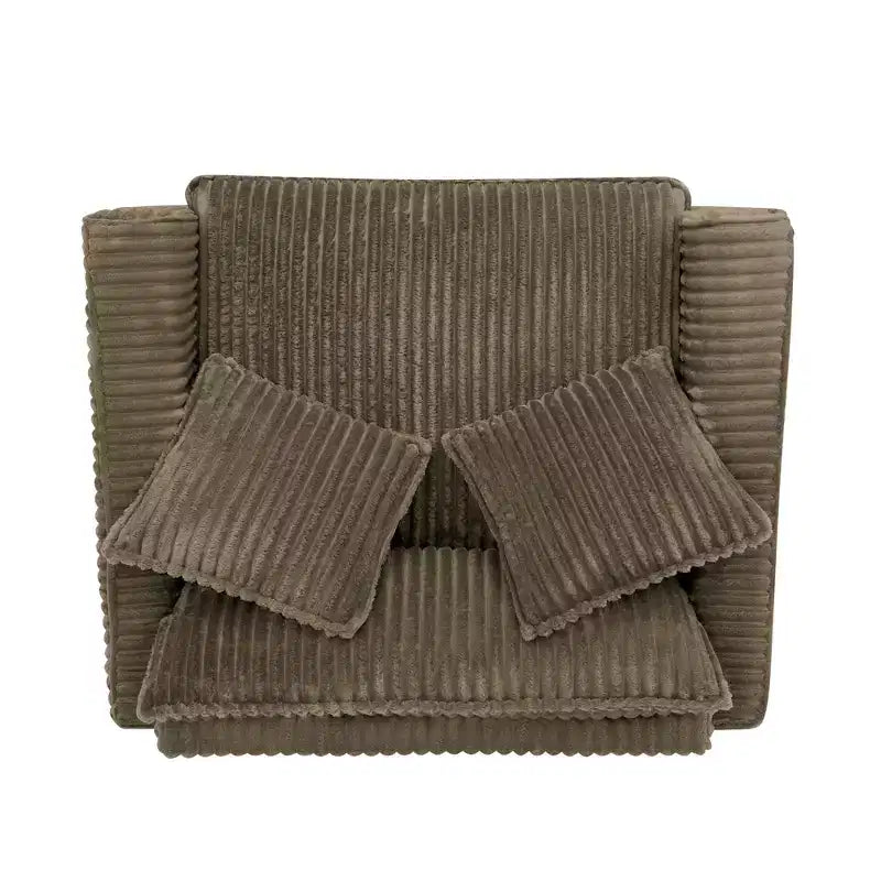 Fauteuil simple EHMKNP en peluche avec coussin moelleux, dossier et accoudoirs | Parfait pour le salon et la chambre à coucher