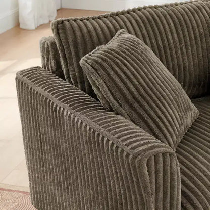 Fauteuil simple EHMKNP en peluche avec coussin moelleux, dossier et accoudoirs | Parfait pour le salon et la chambre à coucher