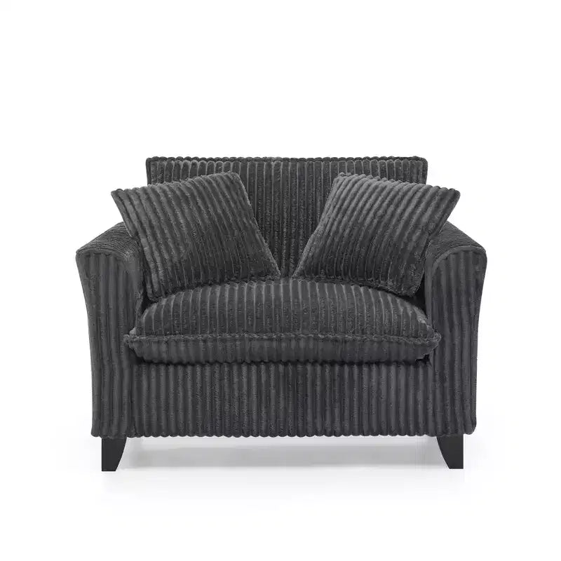 Fauteuil simple EHMKNP en peluche avec coussin moelleux, dossier et accoudoirs | Parfait pour le salon et la chambre à coucher