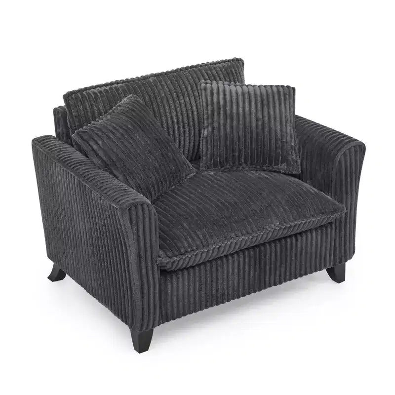 Fauteuil simple EHMKNP en peluche avec coussin moelleux, dossier et accoudoirs | Parfait pour le salon et la chambre à coucher