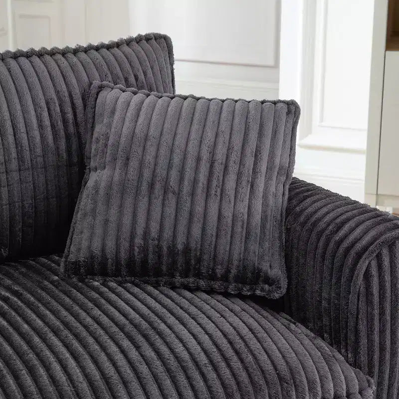 Fauteuil simple EHMKNP en peluche avec coussin moelleux, dossier et accoudoirs | Parfait pour le salon et la chambre à coucher