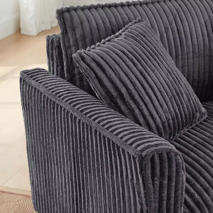 Fauteuil simple EHMKNP en peluche avec coussin moelleux, dossier et accoudoirs | Parfait pour le salon et la chambre à coucher