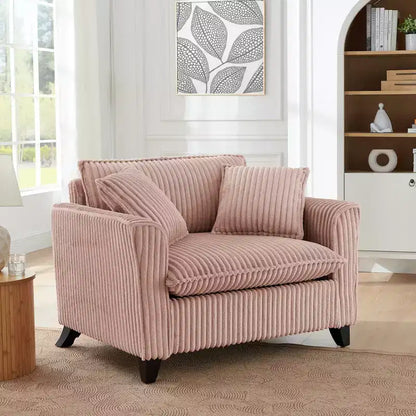 Fauteuil simple EHMKNP en peluche avec coussin moelleux, dossier et accoudoirs | Parfait pour le salon et la chambre à coucher