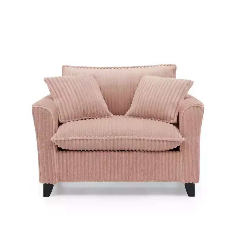 Fauteuil simple EHMKNP en peluche avec coussin moelleux, dossier et accoudoirs | Parfait pour le salon et la chambre à coucher