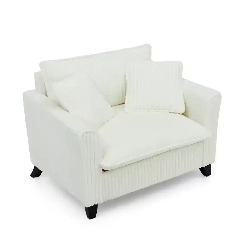 Fauteuil simple EHMKNP en peluche avec coussin moelleux, dossier et accoudoirs | Parfait pour le salon et la chambre à coucher