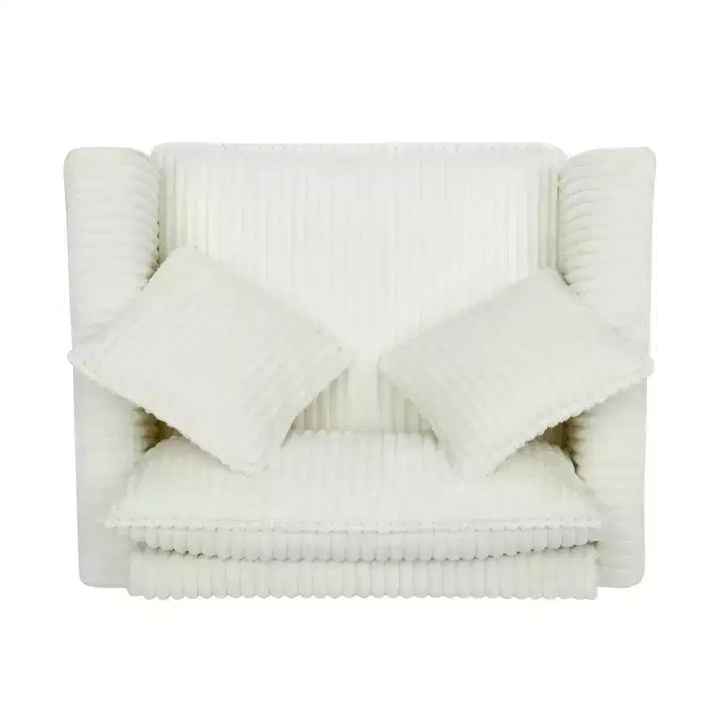 Fauteuil simple EHMKNP en peluche avec coussin moelleux, dossier et accoudoirs | Parfait pour le salon et la chambre à coucher