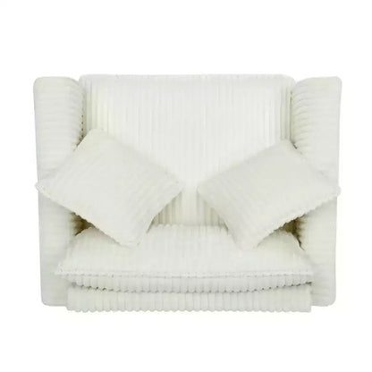 Fauteuil simple EHMKNP en peluche avec coussin moelleux, dossier et accoudoirs | Parfait pour le salon et la chambre à coucher