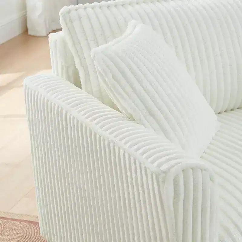 Fauteuil simple EHMKNP en peluche avec coussin moelleux, dossier et accoudoirs | Parfait pour le salon et la chambre à coucher