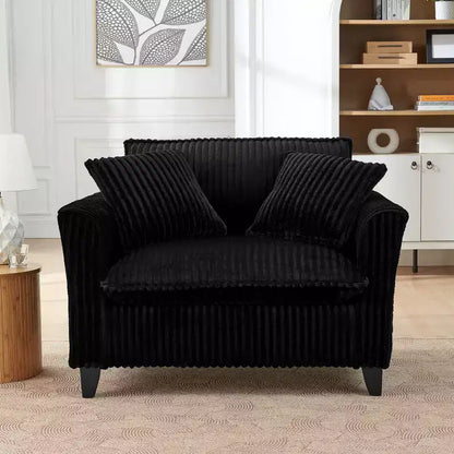 Fauteuil simple EHMKNP en peluche avec coussin moelleux, dossier et accoudoirs | Parfait pour le salon et la chambre à coucher