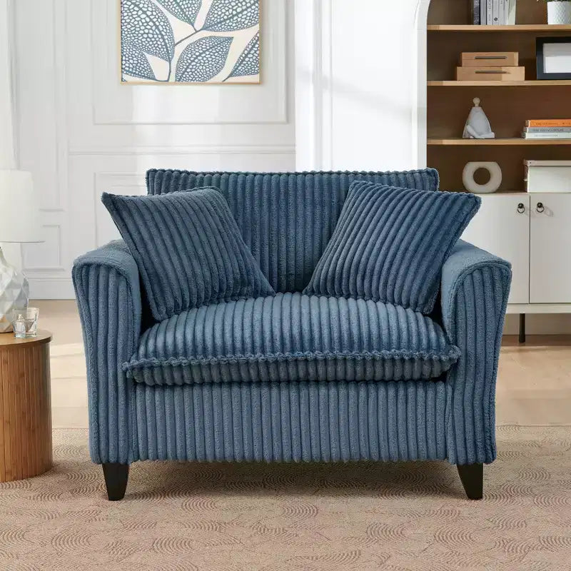 Fauteuil simple EHMKNP en peluche avec coussin moelleux, dossier et accoudoirs | Parfait pour le salon et la chambre à coucher