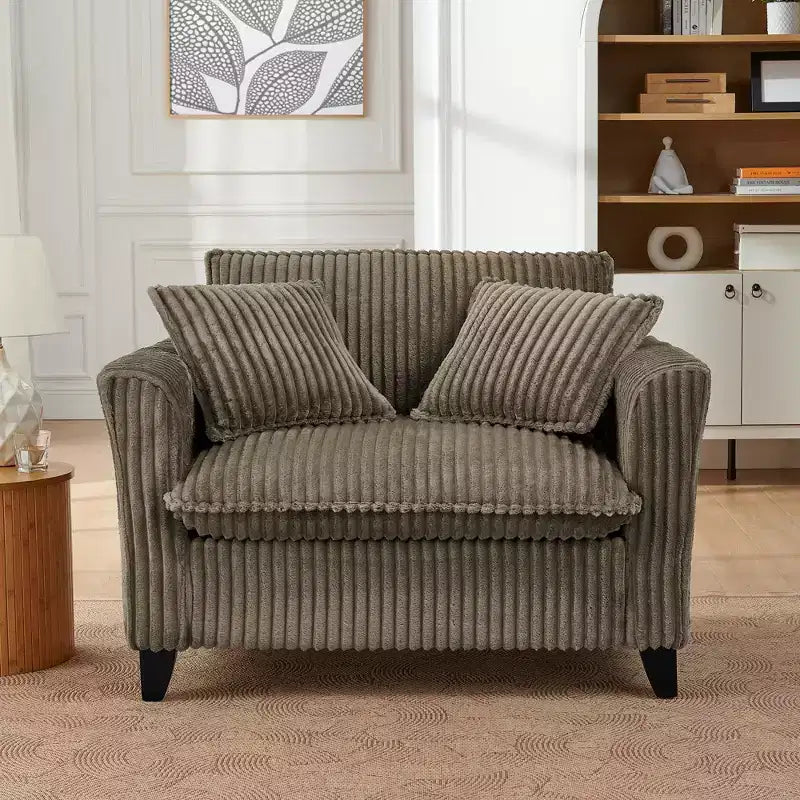 Fauteuil simple EHMKNP en peluche avec coussin moelleux, dossier et accoudoirs | Parfait pour le salon et la chambre à coucher