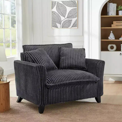 Fauteuil simple EHMKNP en peluche avec coussin moelleux, dossier et accoudoirs | Parfait pour le salon et la chambre à coucher