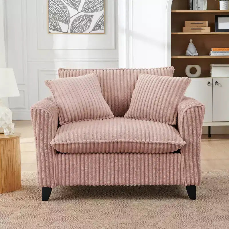 Fauteuil simple EHMKNP en peluche avec coussin moelleux, dossier et accoudoirs | Parfait pour le salon et la chambre à coucher
