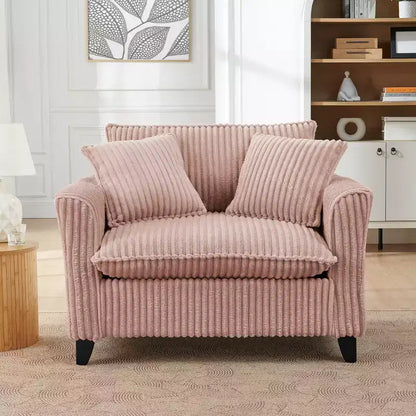 Fauteuil simple EHMKNP en peluche avec coussin moelleux, dossier et accoudoirs | Parfait pour le salon et la chambre à coucher