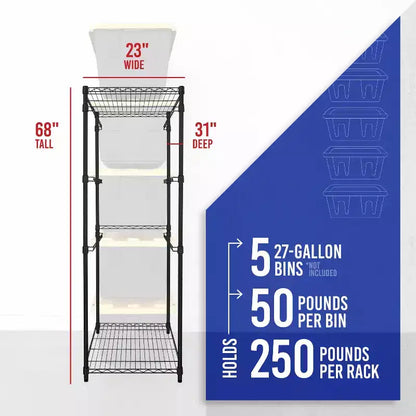 Étagère de rangement pour bacs SafeRacks 27 gallons