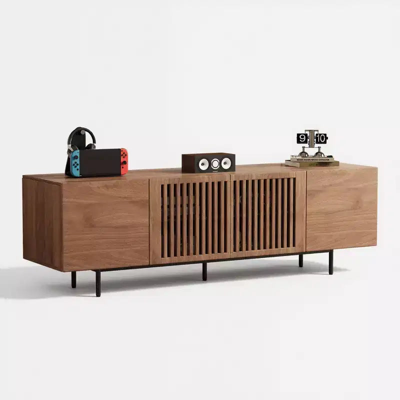 Luck Live Contemporary 70.87-inch Walnut TV Stand Multifunctional Entertainment Center for Living Room & Bedroom