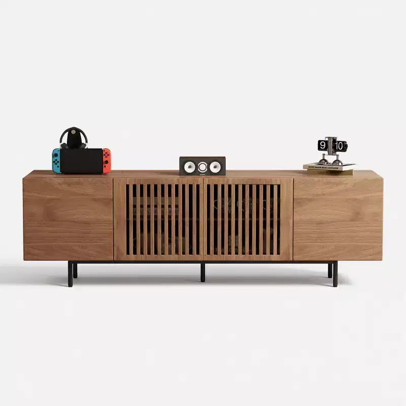 Luck Live Contemporary 70.87-inch Walnut TV Stand Multifunctional Entertainment Center for Living Room & Bedroom