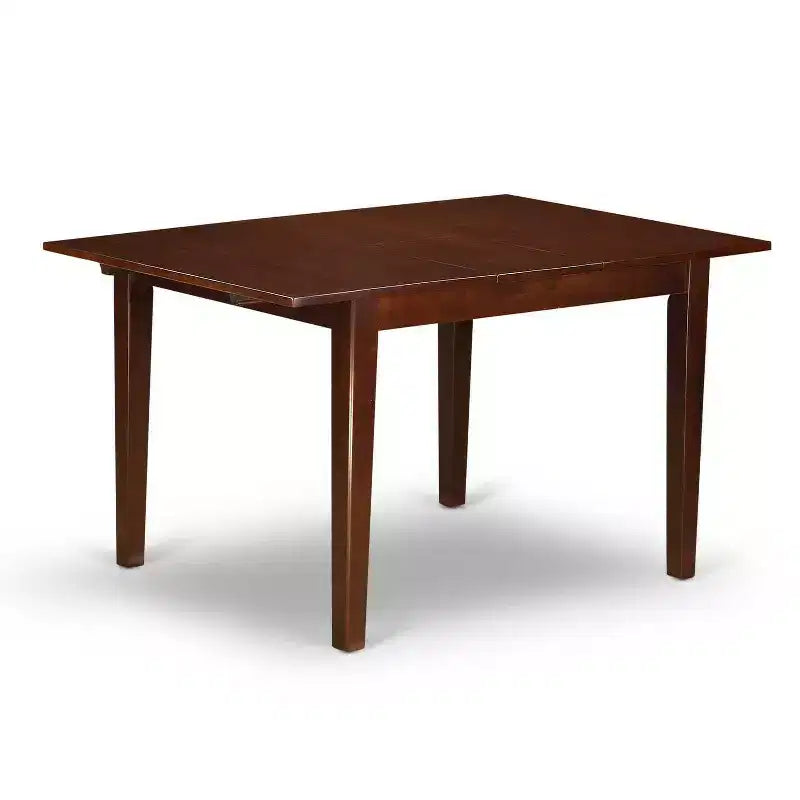 5-Piece Mahogany Finish Solid Wood Top - Rectangular Dining Room Set - Seats 4