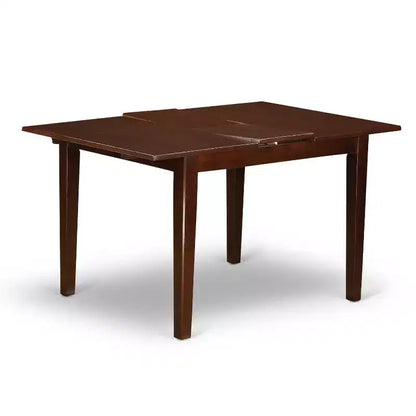 5-Piece Mahogany Finish Solid Wood Top - Rectangular Dining Room Set - Seats 4