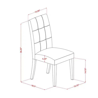 Ensemble table à manger ronde avec 2 chaises - Finition acajou, design Mid-century Modern