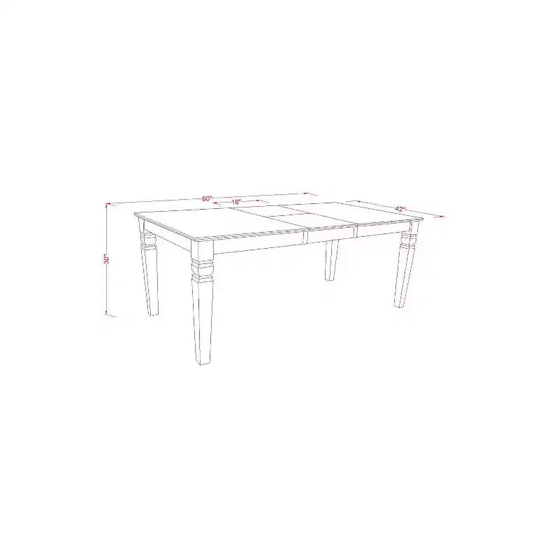 Kitchen Table Set 5pc Rectangle Table w/ Leaf & 4 Chairs - Linen White Legs, Gray Fabric