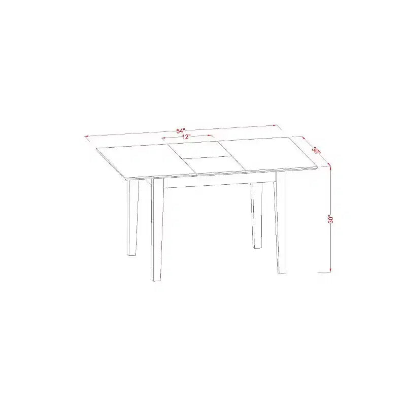 Ensemble de salle à manger rectangulaire - Table de cuisine 3 pièces style cottage avec rallonge papillon et 2 chaises
