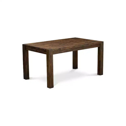 HomeStock 7-Piece Distressed Jacobean Finish Solid Wood Top Dining Table with 6 Chairs