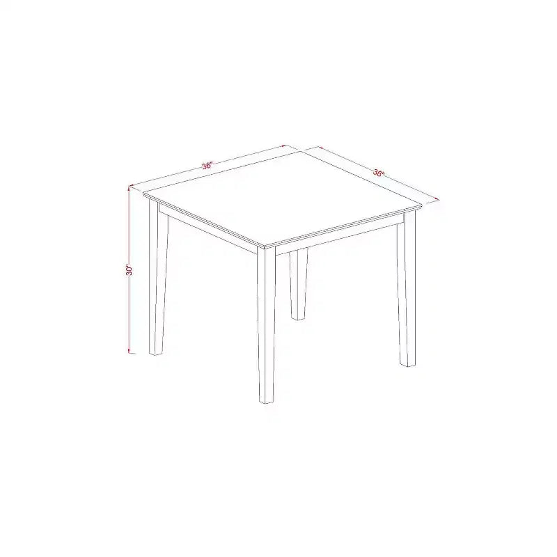 Ensemble de salle à manger vintage 3 pièces - Table de cuisine et 2 chaises Parsons - Fini blanc lin
