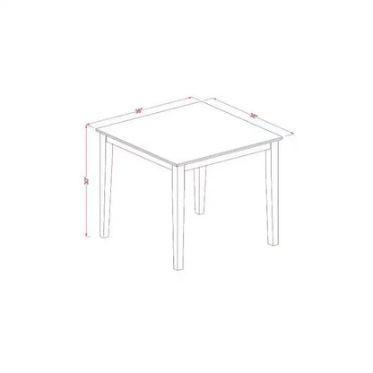 Ensemble de salle à manger vintage 3 pièces - Table de cuisine et 2 chaises Parsons - Fini blanc lin