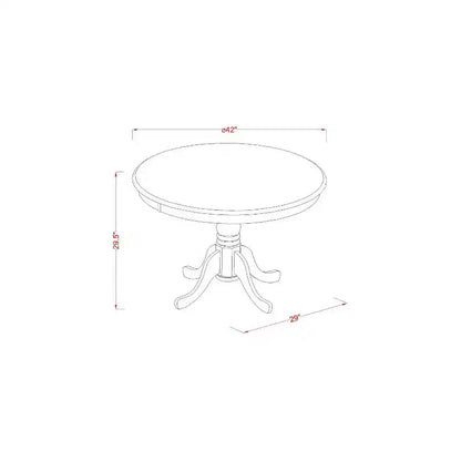 HomeStock 3-Piece Buttermilk & Cherry Finish Solid Wood Top Dining Table with 2 Chairs