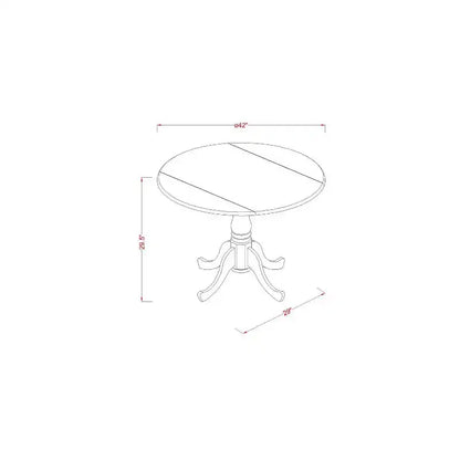 Ensemble de salle à manger 3 pièces, dessus en bois massif blanc, rond, rembourré, peut accueillir 4 personnes