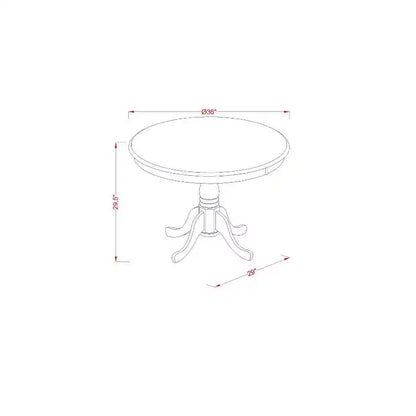 HomeStock 5-Piece Black and Cherry Finish Solid Wood Top Dining table with 4 Chairs with Slat Back