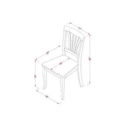HomeStock 5-Piece Black and Cherry Finish Solid Wood Top Dining table with 4 Chairs with Slat Back